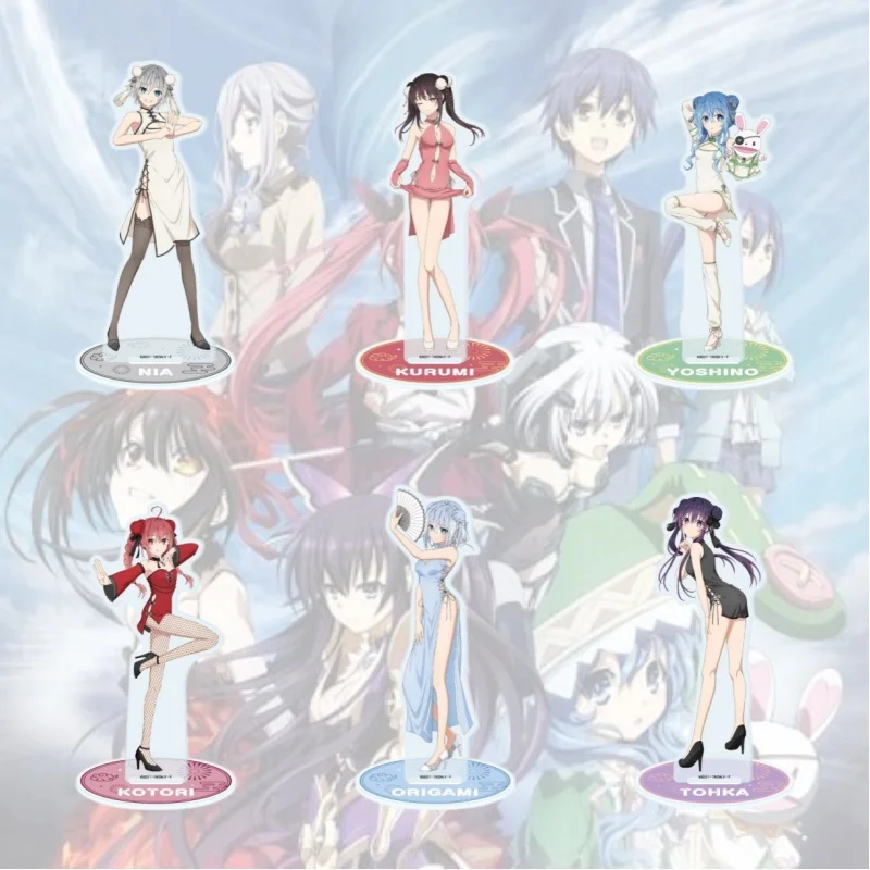 DATE A LIVE V Anime Acrylic Stand TOHKA/NIA/KURUMI/YOSHINO/KOTORI/ORIGAMI Model Figure Cosplay Plate keychain Gifts 15cm