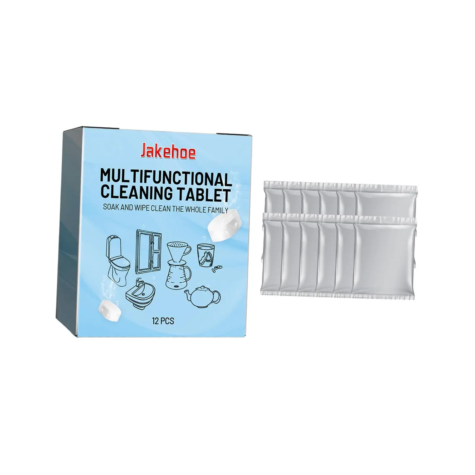 Água Garrafa Limpeza Tablet, Vidro Limpeza Tablet, 12pcs