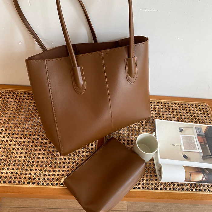 Designer women handbag Large capacity Soft PU leather Commuting lady big Totes Casual female Shoulder bag Shopping Composite Bag