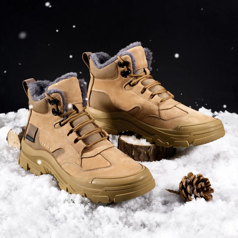 

Winter Cotton Men's High-top Boots, Hiking Shoes, Men's Work Shoes,Ankle Boots,Outdoor Boots,Sports Shoes,All-season Mesh Lining