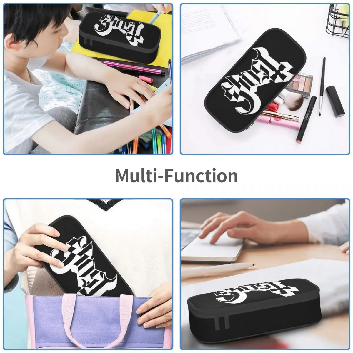 Rock Band Ghost BC Pencil Cases Big Capacity Pen Bags Pen Box Pencil Pouch For Boys Girls Students Stationery School Office