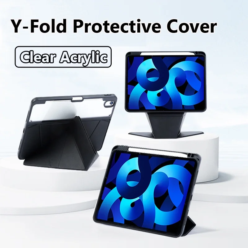 Cover for IPad Pro 11 2022 2020 2021 Air 5 4 Air 2 1 9.7 6th 5th 2017 2018 10.2 9th 8th 7 10th 10.9 Y-folding Stand Leather Case