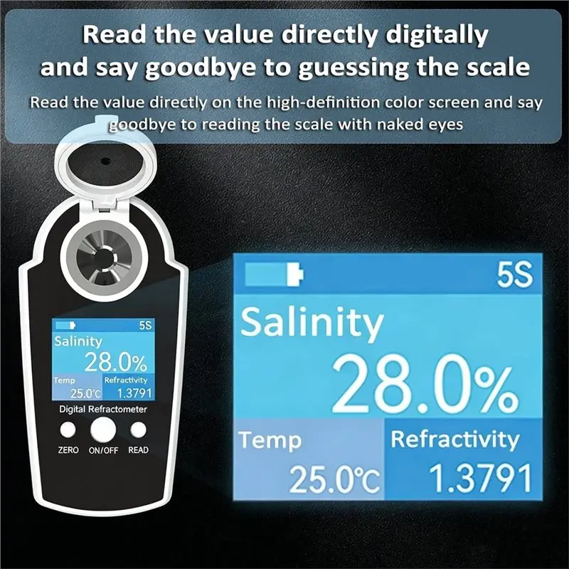 LUCKshopping High-Concentration Salinity Meter, Measurement Range 0-28%, Crack-Resistant And Oxidation-Resistant, More Accurate