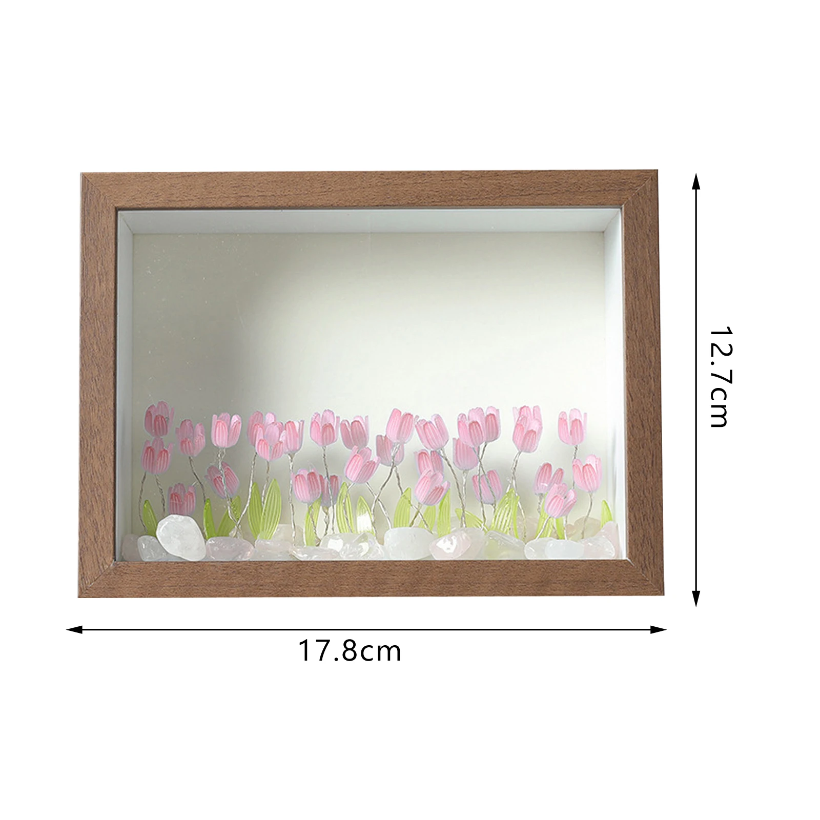 Cornice per foto fai da te fatta a mano con luce notturna durevole 7 pollici luminosa incandescente cornice in legno decorazione fai da te ornamento da tavolo romantico