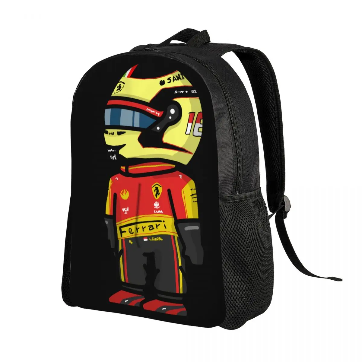 Personalized LEC16 Racing Driver Rising Star Backpacks Women Men Casual Bookbag for College School Motorsports Bags