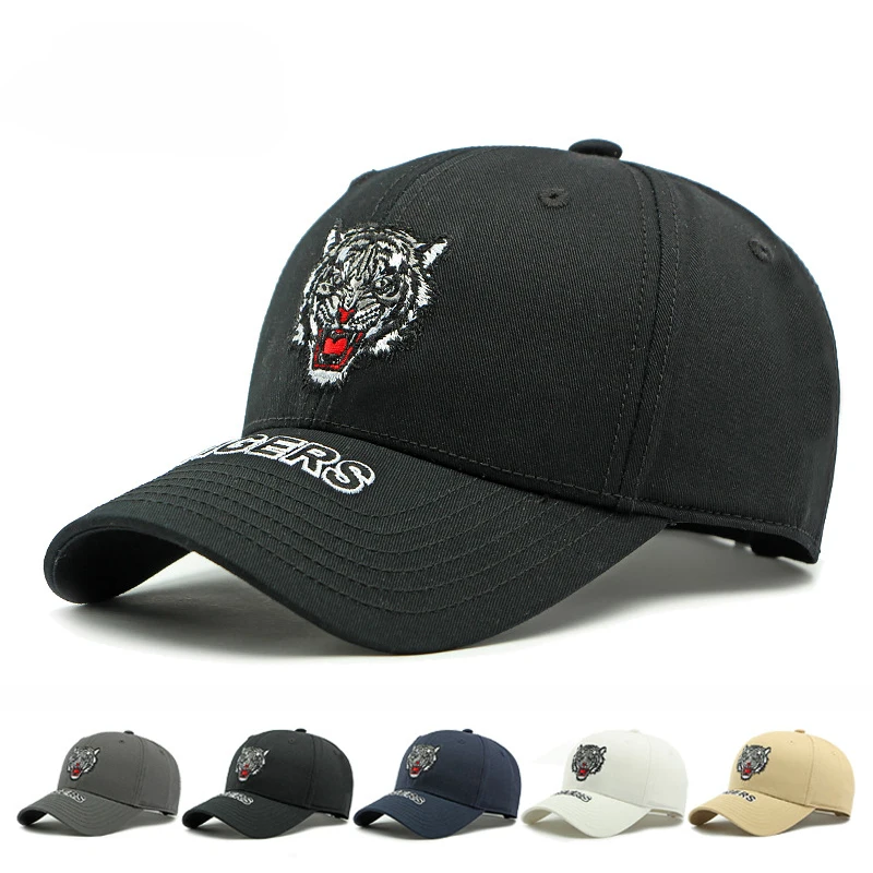 

Fashion Baseball Cap Men Women Trucker Cap Male Outdoor Sun Hat Tiger Head Embroidery Peaked Visor Summer Fishing Hat Unisex