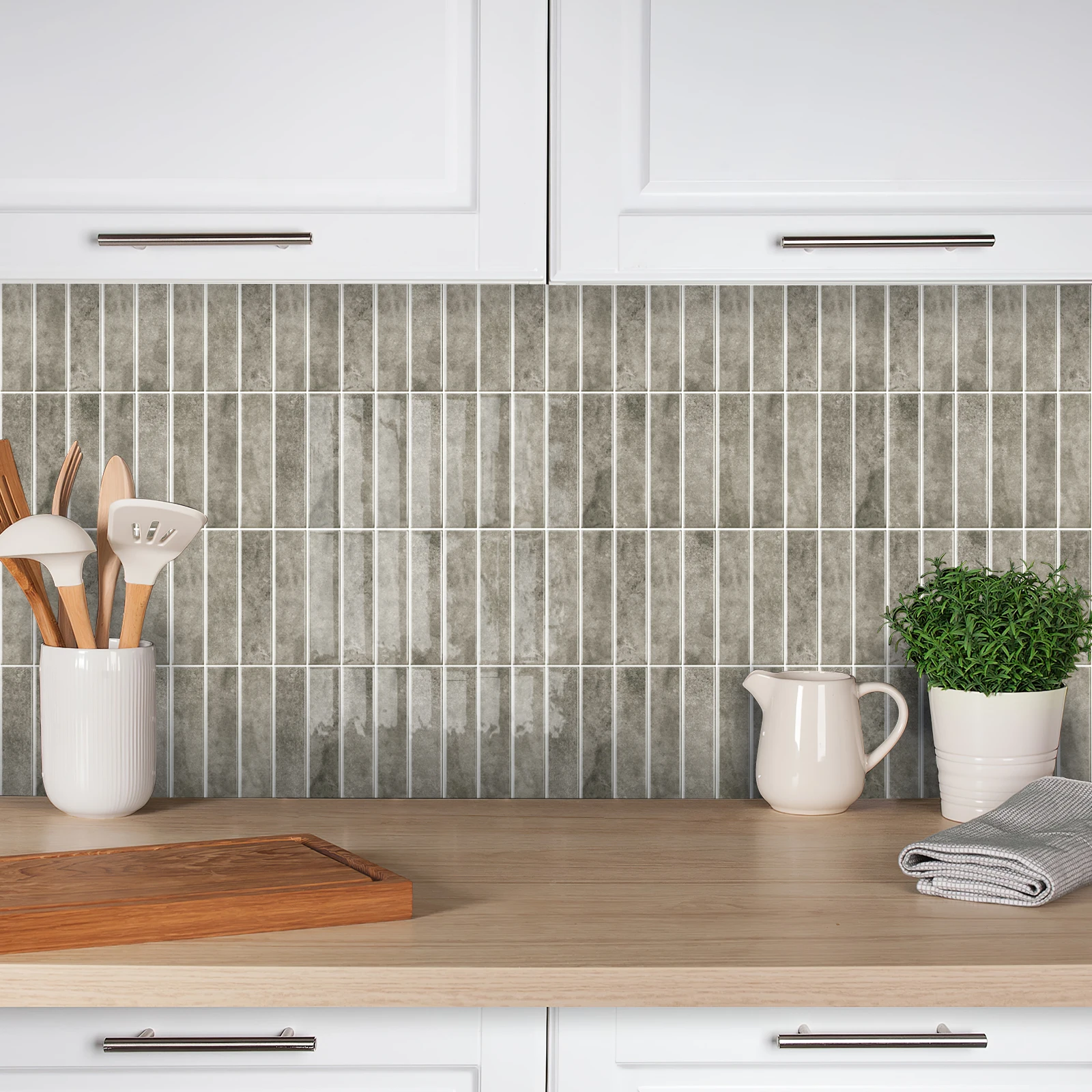 

5 Pcs Peel and Stick Backsplash Tiles, 12x12 Inch Self Adhesive Subway Tiles for Kitchen and Bathroom Wall, Easy Install DIY De