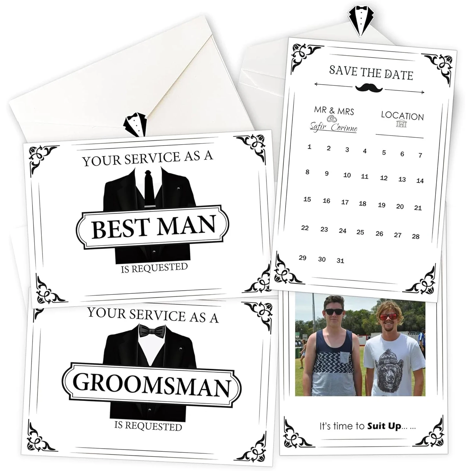 Groomsmen Proposal Cards Will You Be My Groomsman Cards with Envelopes and Stickers Funny Groomsmen Invitation Cards 10Pack