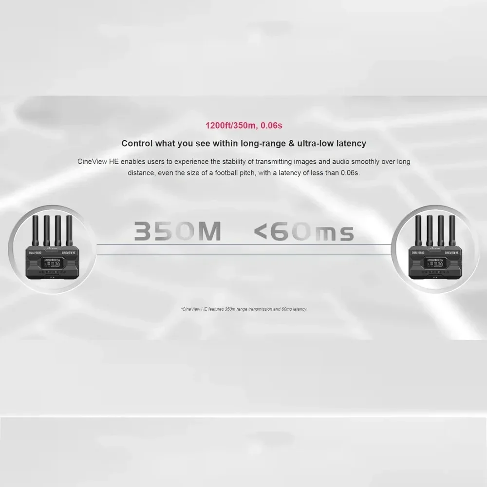 جهاز إرسال واستقبال نظام نقل الفيديو اللاسلكي CineView HE 2.4+5 جيجا هرتز HDMI داخل وحلقة خارجية، UVC للبث المباشر
