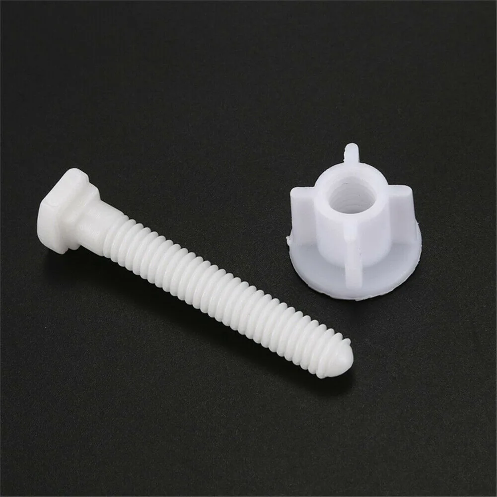 Full Set Bolts Screws Kit For Toilet Seat Repair 2 X Sliding Plates 2 X Bolts 2 X Washers Premium Plastic Smooth Surface