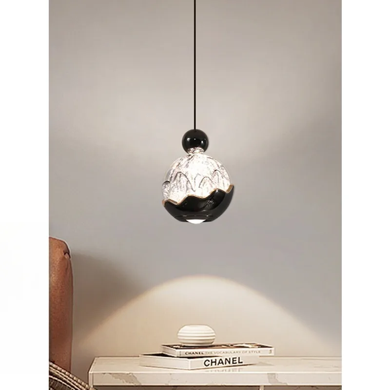Italian light luxury bedroom chandelier, minimalist and modern liftable hand-swept induction restaurant bar bedside lamp