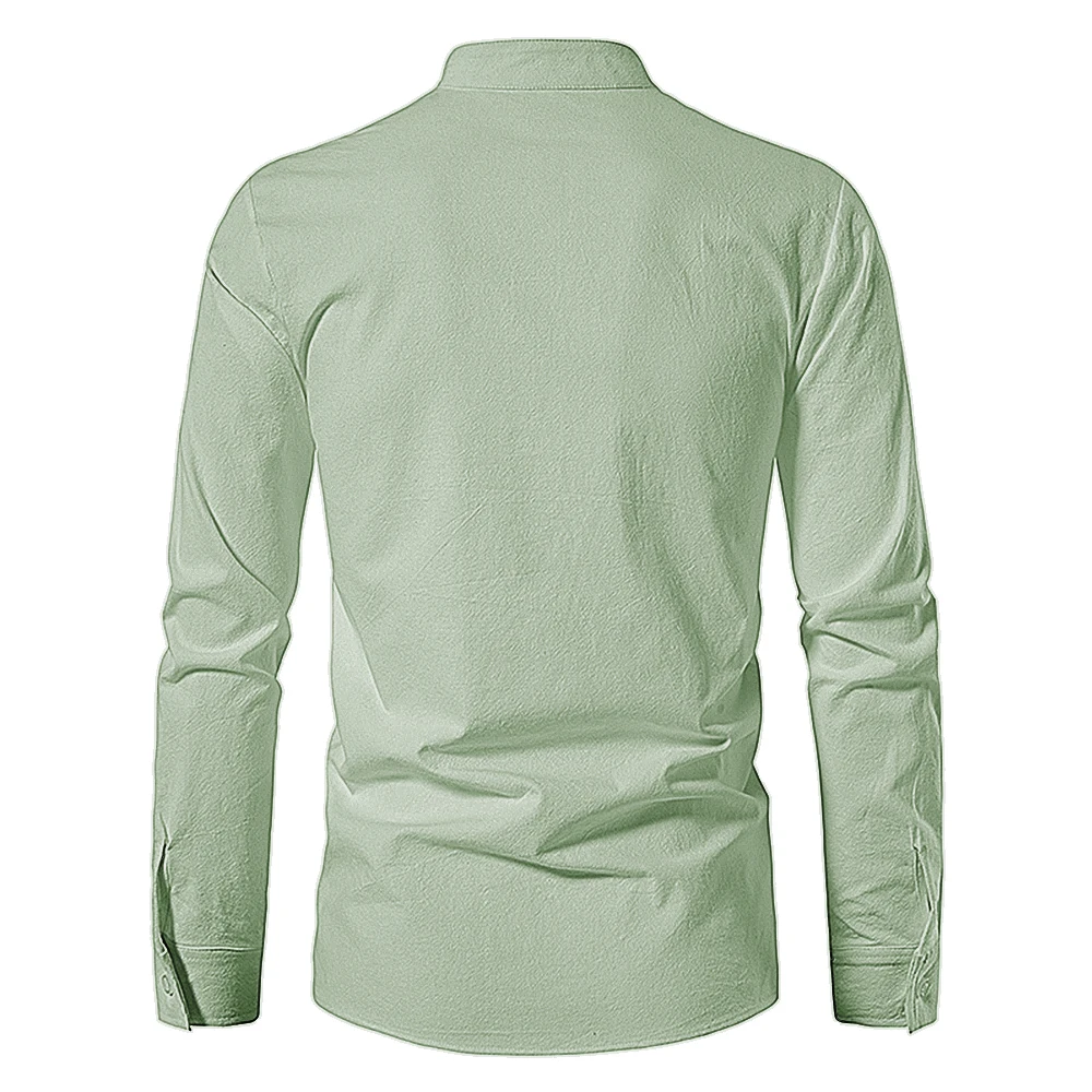 Neue männer Casual Bluse Baumwolle Leinen Hemd Tops Langarm T-shirt Frühling Herbst Schräge Knopfleiste Vintage Yoga Shirts – Detail 23