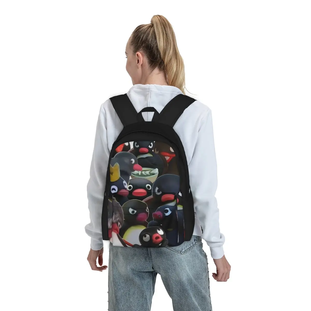 Pingu-Sac à dos Anime Animal pour enfants, sac d'école Mochila 3D pour enfants, sac pour ordinateur portable étanche pour garçons et filles, sac initié, mignon