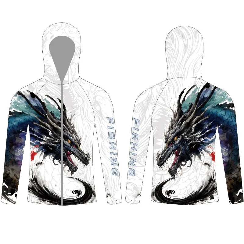 

M L XL-XXXXL Luya Fishing Suit Set Men's Thin Ice Silk Breathable Long Sleeve Sunscreen New Outdoor Hooded Quick Drying Clothes