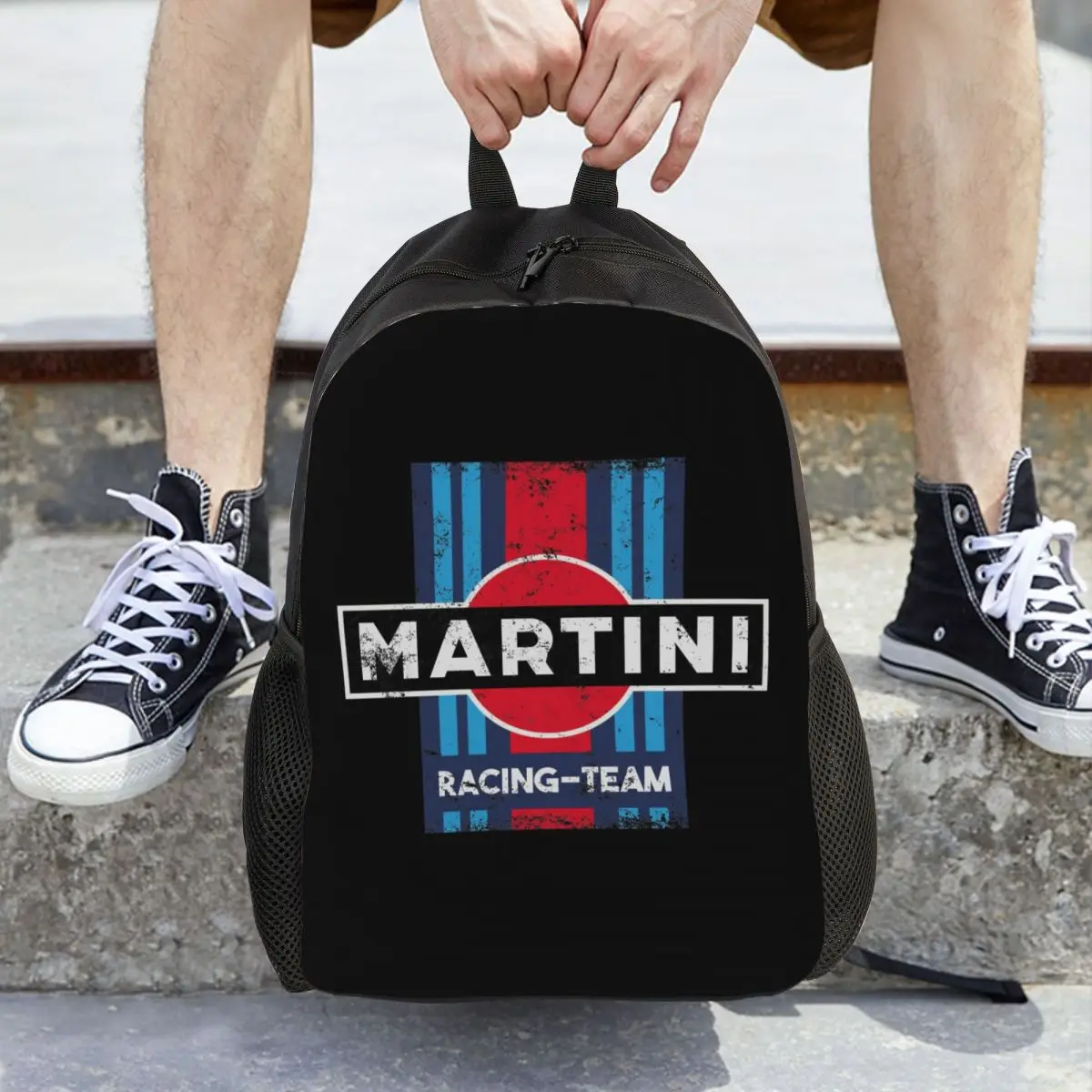 

Martini Racing Team Backpack Daypack Large Capacity Kids BookBag School Bag Shoulder Bags for Men Women