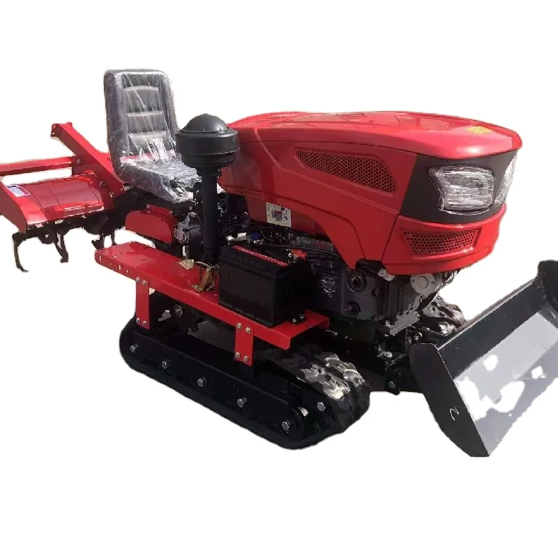 25HP Rotary Cultivator Multifunctional Tracked Automatic Rotary Tiller Crawler Tractor