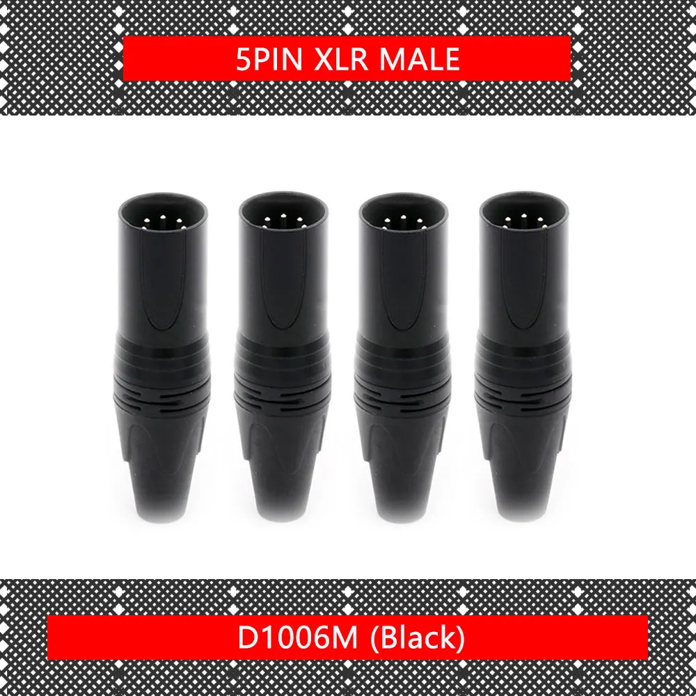 10 Stks/partij 3/4/5pin Xlr Connector Mannelijke/Vrouwelijke Xlr Plug Jack Socket Microfoon Mic Kabel Audio kabel Connector Zwarte Kleur - afbeelding 1