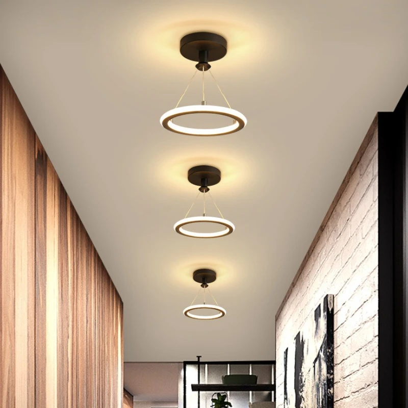 LED Strip Aisle Ceiling Lights Modern Chandelier Living Room Lamps for Balcony Entrance Staircase Home Decor Fixtures Led Luster