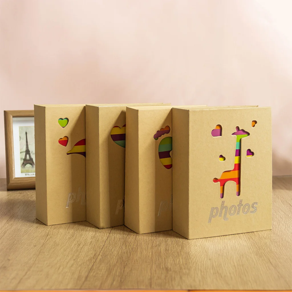 Baby Photo Album 6 Inch 100sheetsPhoto Album for Boy/girl Giraffe and Footprint