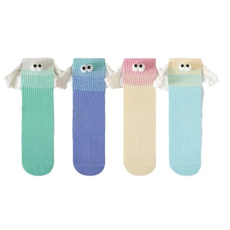 New Thin Socks Couple Holding Hands Sock Middle Tube Socks Can Hold Hands Holding Hands Socks Gradient Color