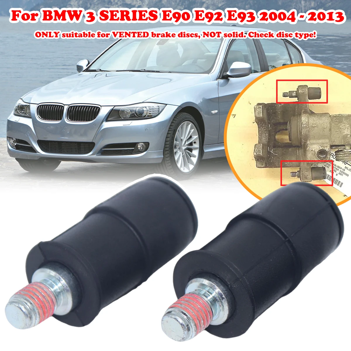 

For BMW 3 SERIES E90 E92 E93 2004 - 2013 Rear Brake Caliper Slider Guide Pins Bolt Kit Left Right Disc Housing Bellows Sleeve