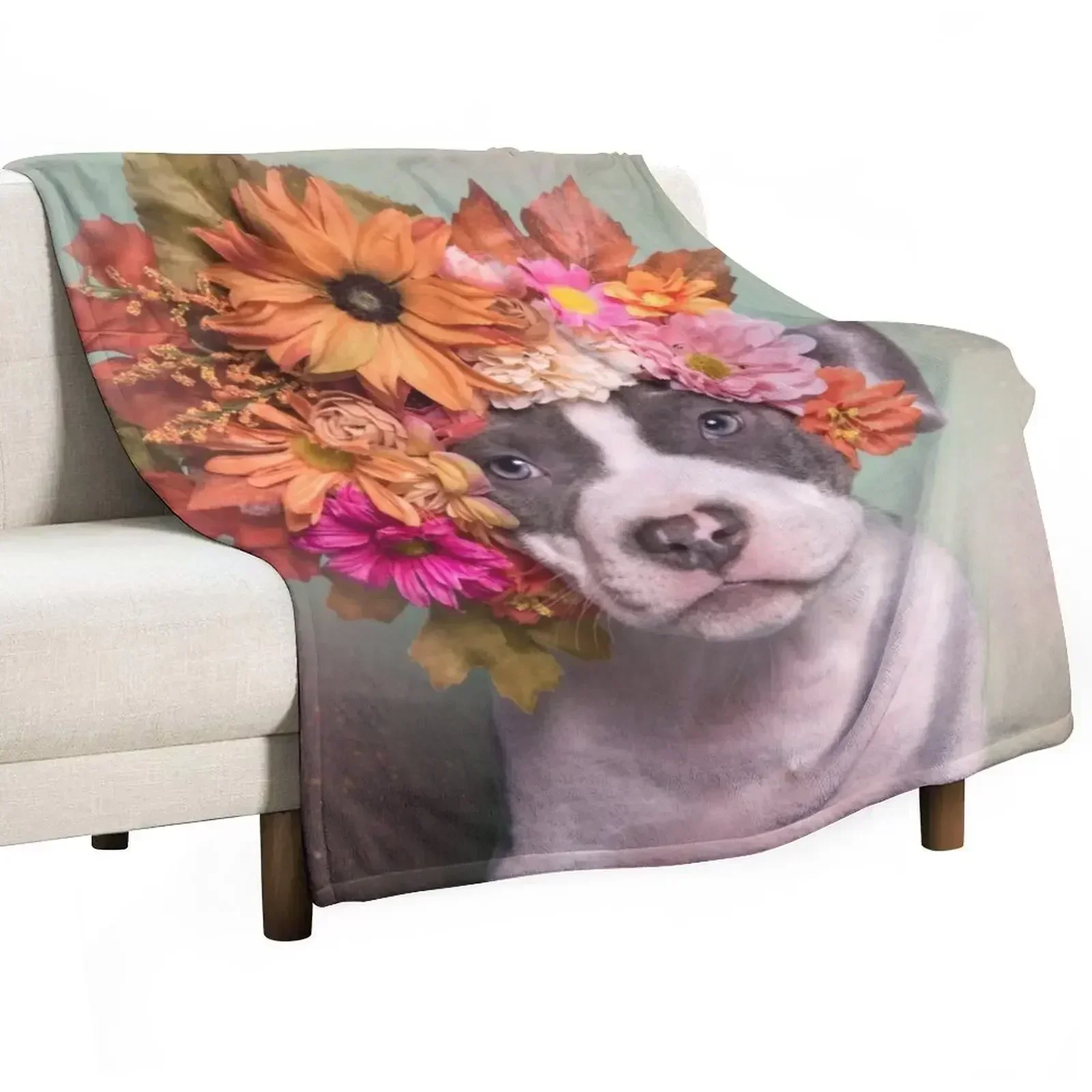 Flower Power, Doublon Throw Blanket Warm Decoratives Fashion Sofas Giant Sofa Soft Plaid Beach Blankets