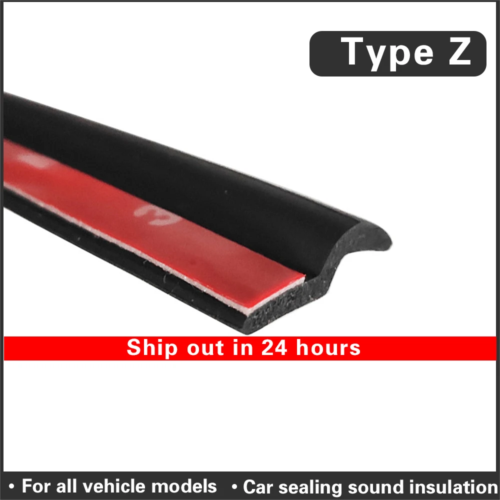 4mCar Door rubber seal strip Z Type Noise Insulation Weatherstrip Sealing Rubber Strip Trim Auto Rubber Seals Z-shaped Seal