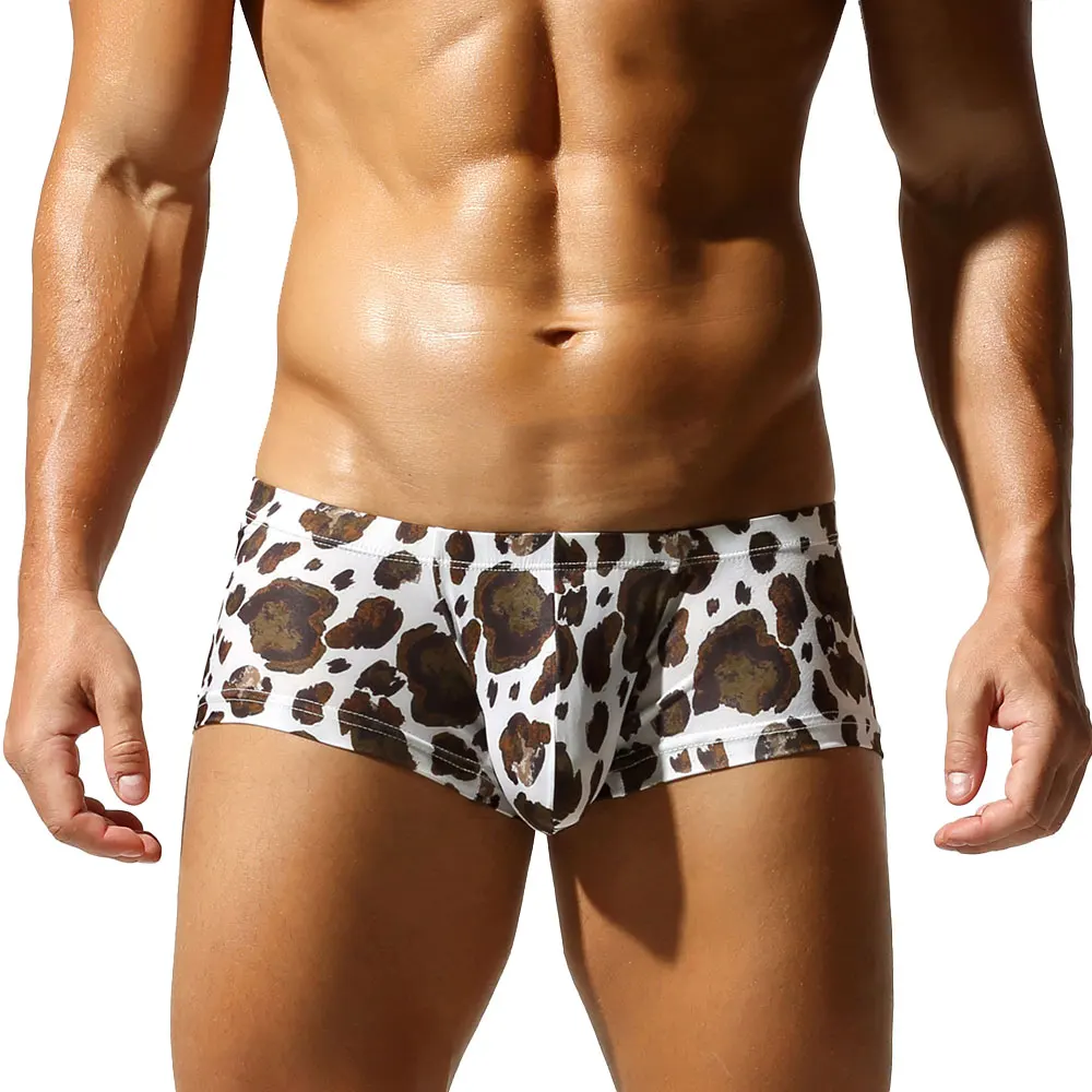 SEOBEAN-Men's low-rise Underwear Sexy Shorts printed sexy Boxer Briefs U-Shaped Shorts Four Angle Pants Brand Underpants
