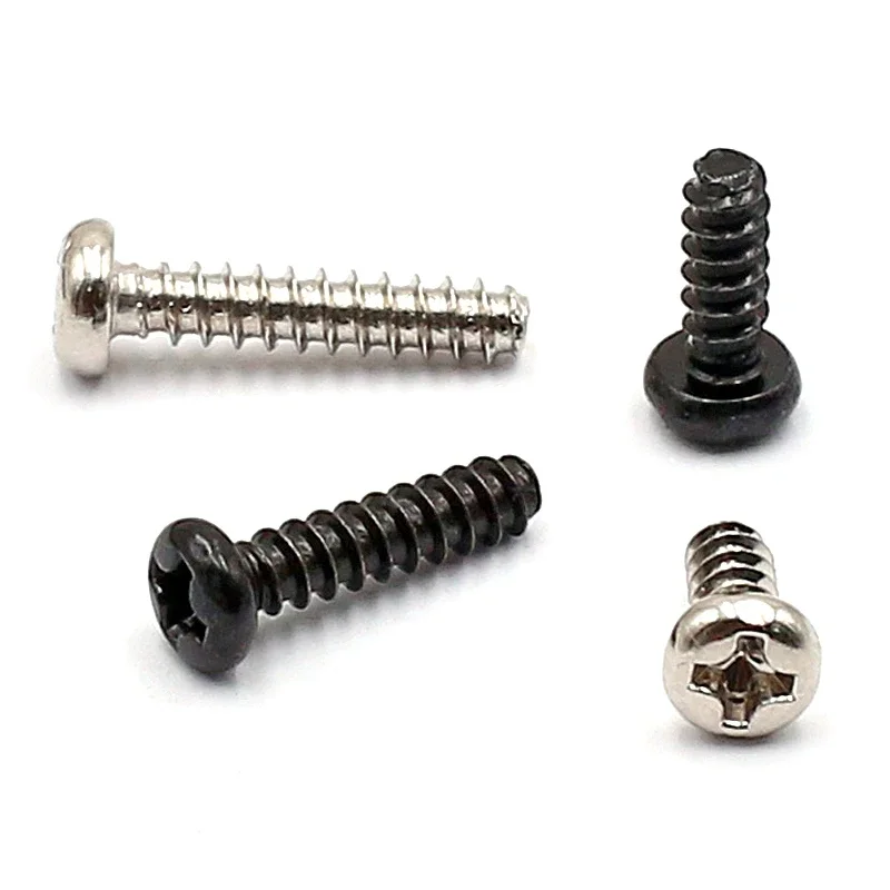 

100Pcs PB1.2/1.4/1.6/1.7*2/2.5/3/3.5/4/5/6/7/9.5mm Laptop Self Tapping Screw Glasses Screws Phillips Cross Round Head Screw