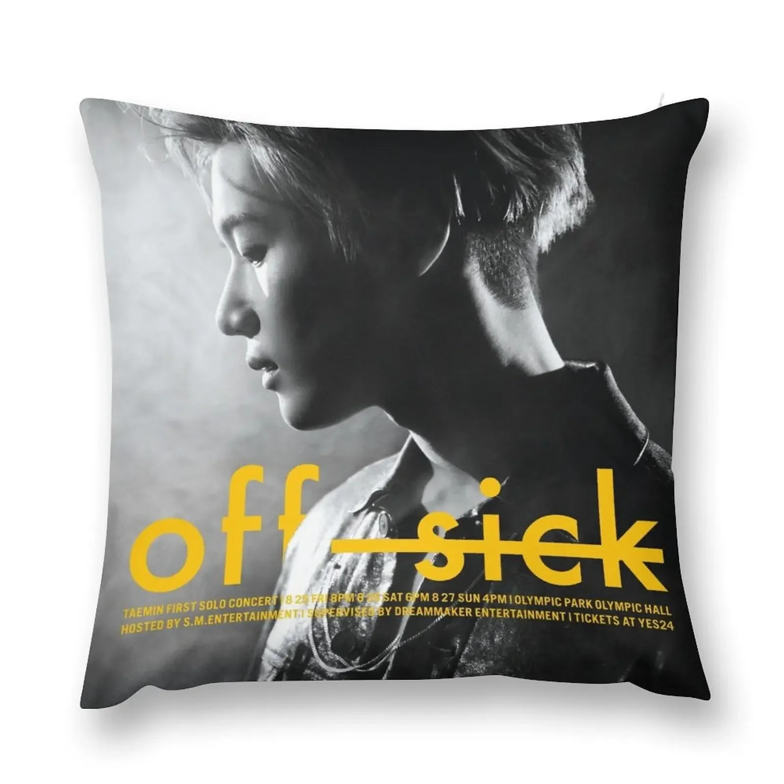 SHINee TAEMIN OFF SICK CONCERT POSTER Throw Pillow Decorative Cushions For Living Room Sofa Pillow Cover pillow