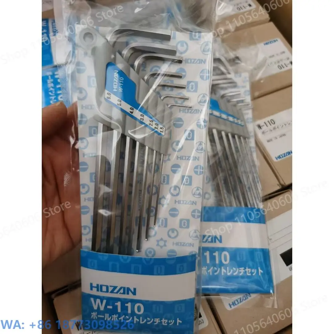New HOZAN Wrench W-110L Long Handle Ball Head Hexagonal Wrench 7-piece Set Single Detachable Sale W110, 1PCS