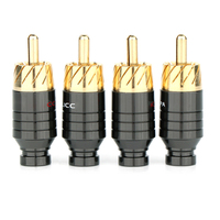 2/4Pcs Luxury Soldering RCA Plug Jack Connector Speaker Audio Output/Input Adapter Plug Gold plated Earphone connector jack