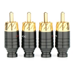 2/4Pcs Luxury Soldering RCA Plug Jack Connector Speaker Audio Output/Input Adapter Plug Gold plated Earphone connector jack