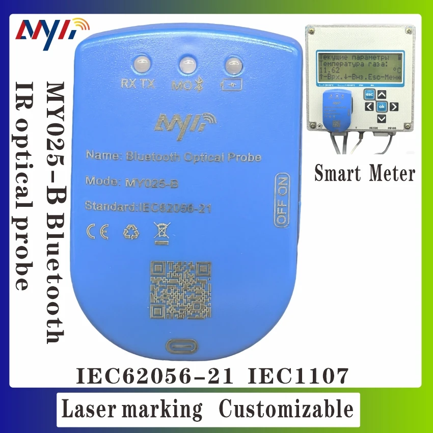 BLE4.0 Bluetooth Optical Probe Compliant with DLMS IEC62056-21 IEC1107 Standard Used for Reading Power Utility Instruments Meter