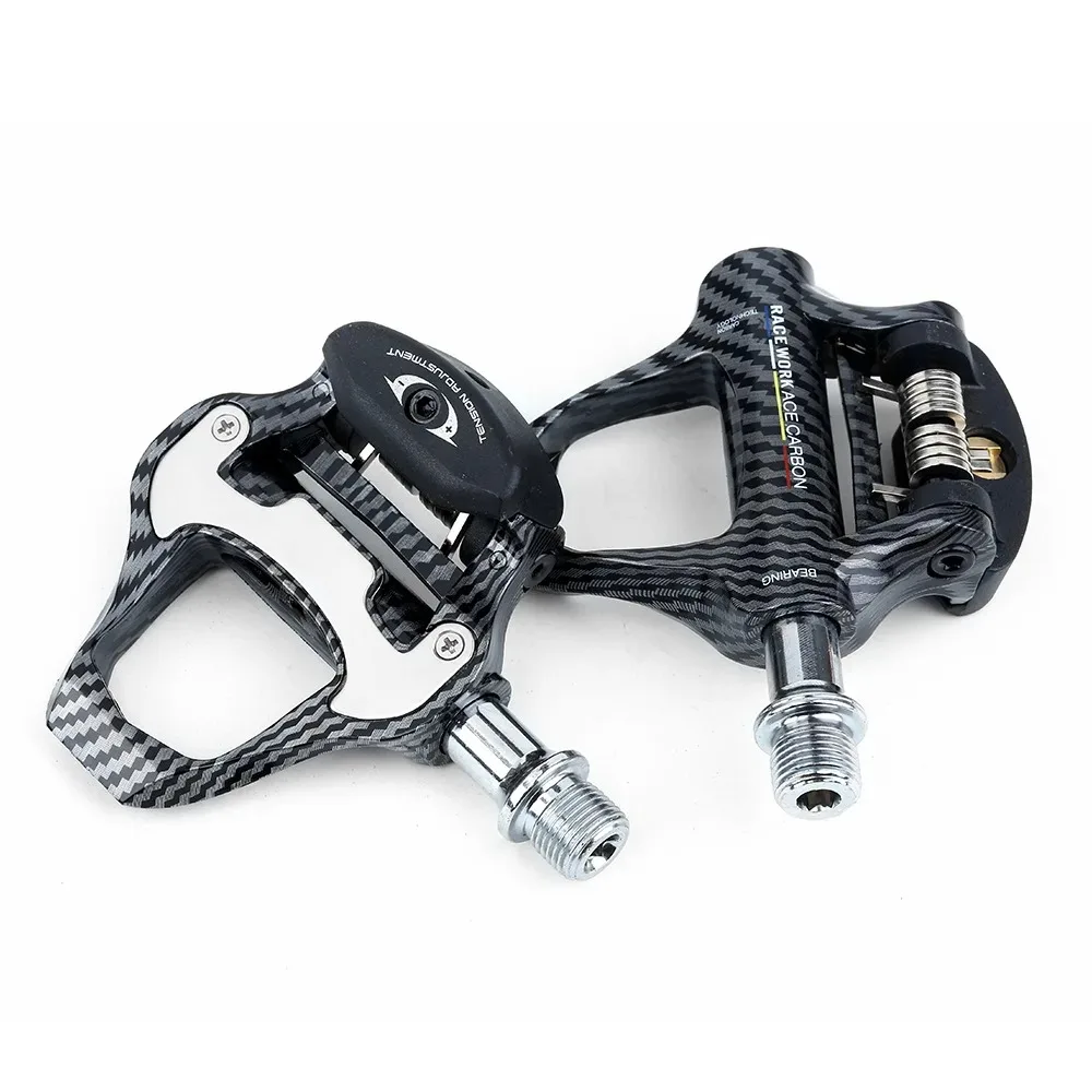 AliExpress MEROCA RACEWORK road bike lock pedal bicycle pedal carbon fiber Peilin bearing self-locking lock pedal matching lock plate Bike parts
