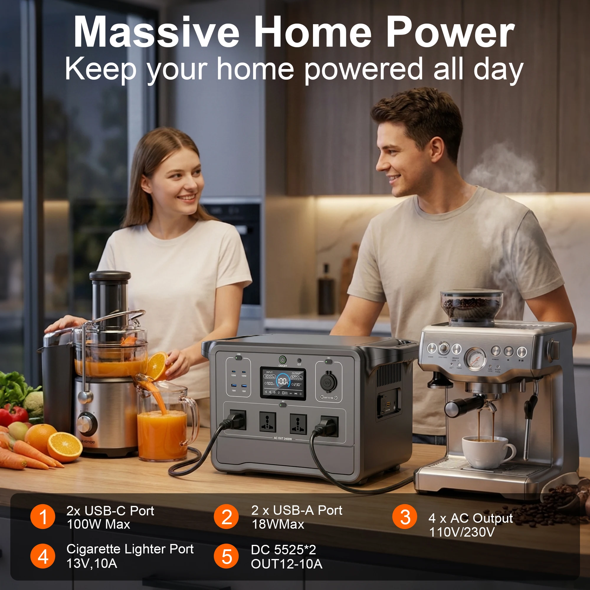 Centrale électrique portable 2 - Portable Power Station 2000W Lifepo4 avis et prix