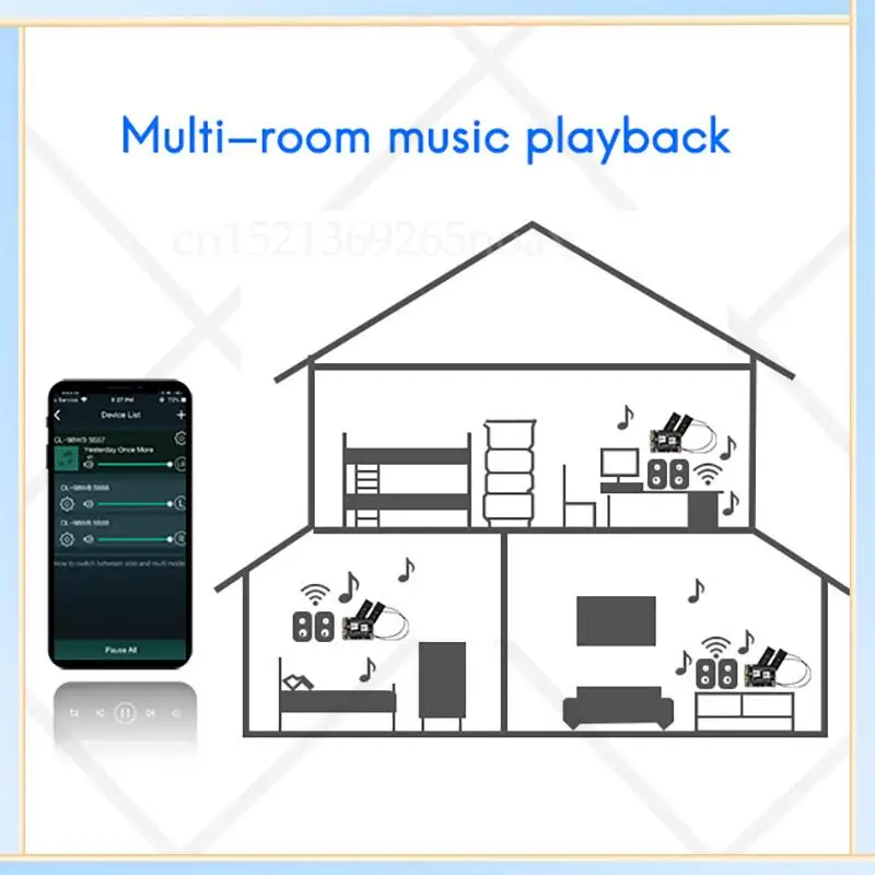 -SPOR Wifi 2.4G & Bluetooth 5.0 APP التحكم متعدد المصادر وحدة مضخم الصوت وحدة مكبر الصوت تدعم Airplay DLNA