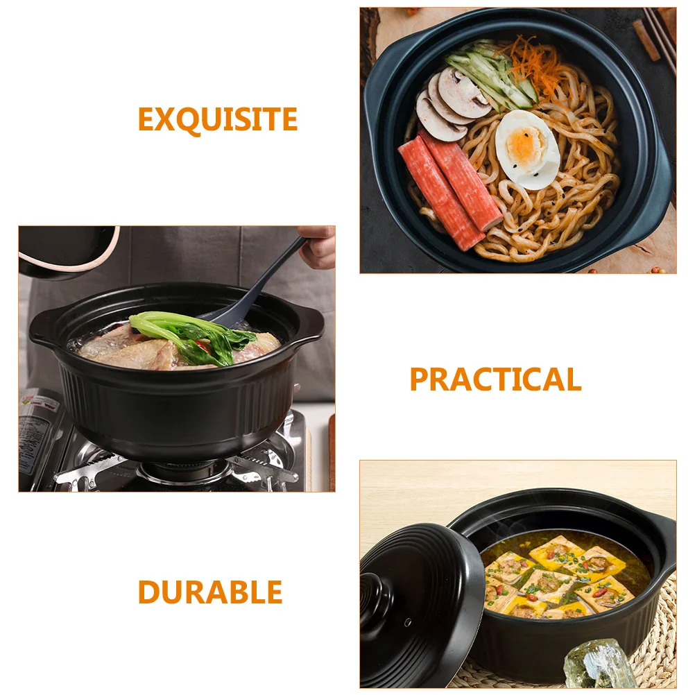 

Ceramic Casserole Pot Nonstick Smooth Glaze Kitchen Cookware for Braised Chicken Rice Noodles Soup Rice Home Cooking