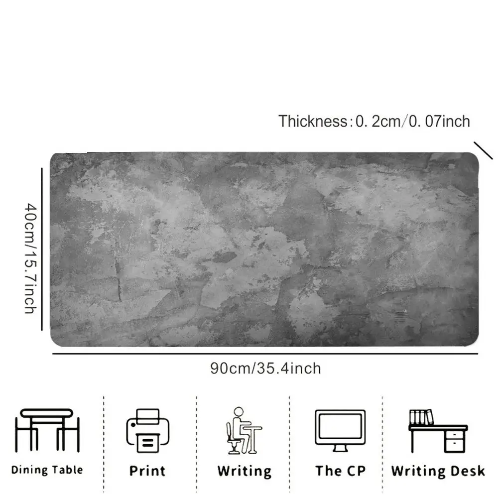Extra Large Gaming Mouse Pad,gray Abstract Artwork, Non-slip Rubber,precision Lock Edges, Perfect for Office and Gaming Settings