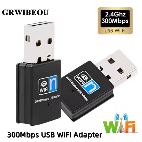 USB WiFi Adapter 300Mbps 2.4Ghz Wireless Network Card Adapter USB 2.0 Dongle Adapter for Desktop Laptop PC Windows 10 8 7