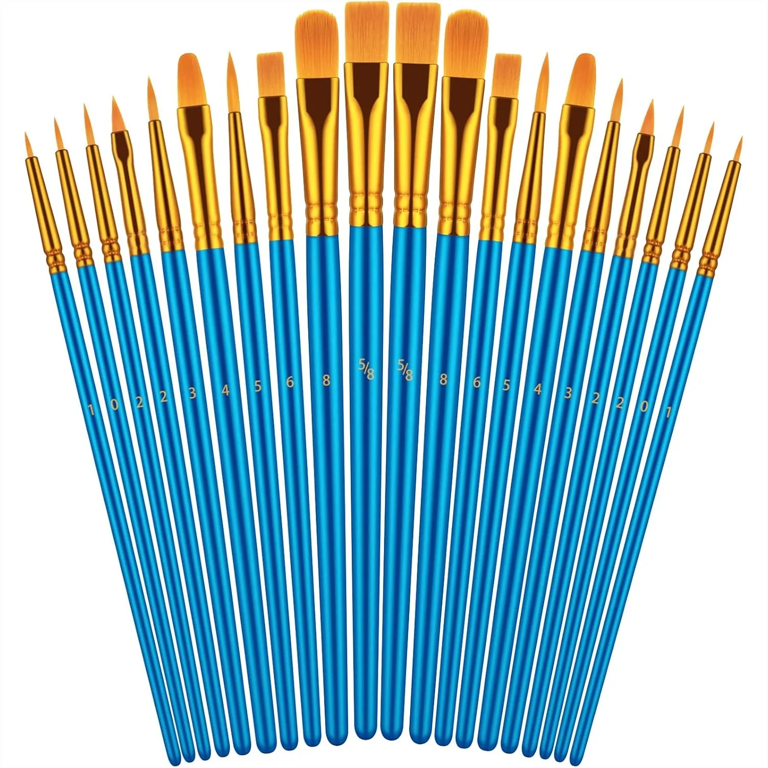 Paint Brushes Set for Acrylic Painting, 20 Pcs Professional Artist Brushes with Wood Handle and Nylon Bristles for Canvas, Body,