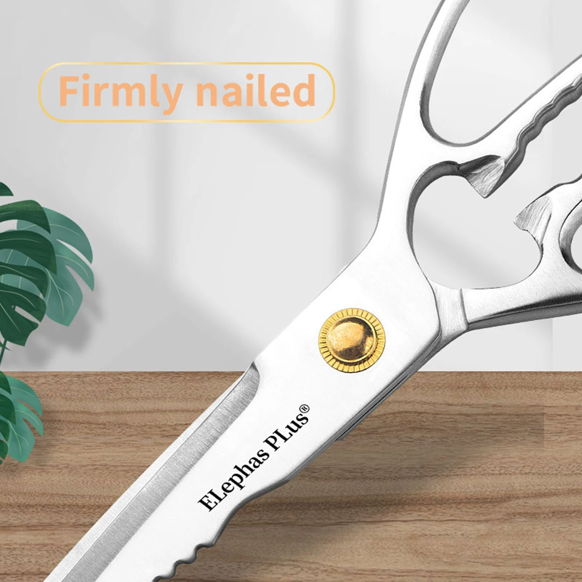50CR15 Stainless Steel Kitchen Scissors-All-Metal Shears for Food Prep Grilling Heavy Duty Multi-Functional Cooking Tool