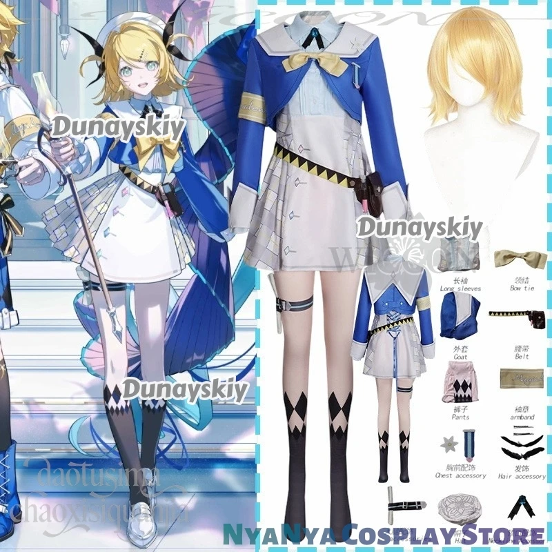 

Аниме-игровой проект Sekai, косплей Linn תחlederות 2025, униформа Magic Academy JK, синее платье, комбинезон, парики, рождественская вечеринка на Хэллоуин