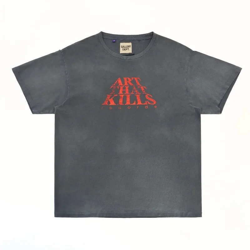 Gallery Dept gradual change hills washed old letter print seamless cylinder short sleeve T-shirt