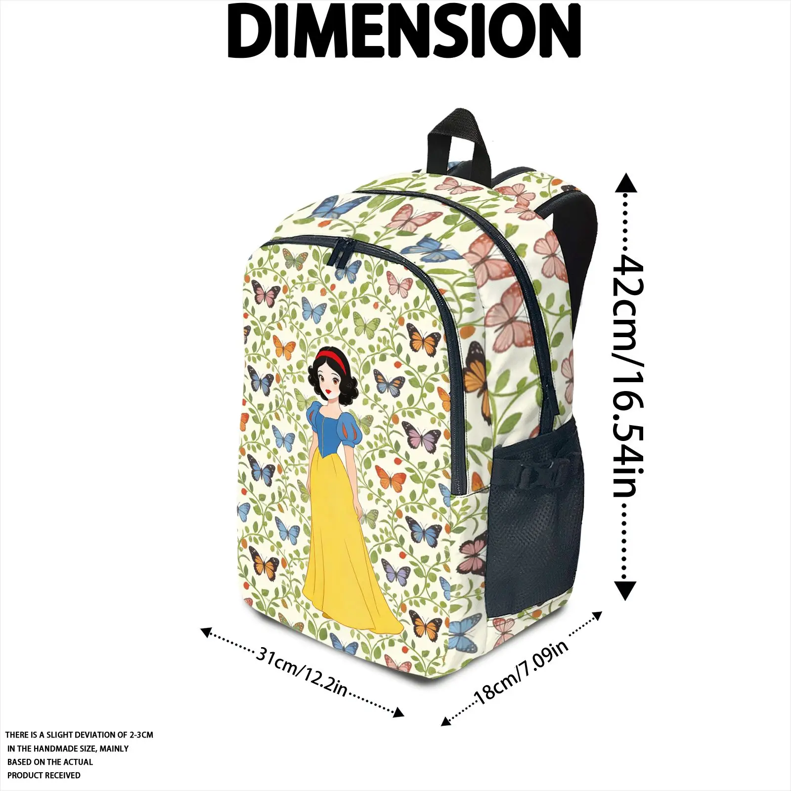 قطعة واحدة من حقيبة ظهر ديزني سنو وايت، عصرية وبسيطة، صديقة للهدايا، نمط زوجين للجنسين، سعة كبيرة، جودة عالية