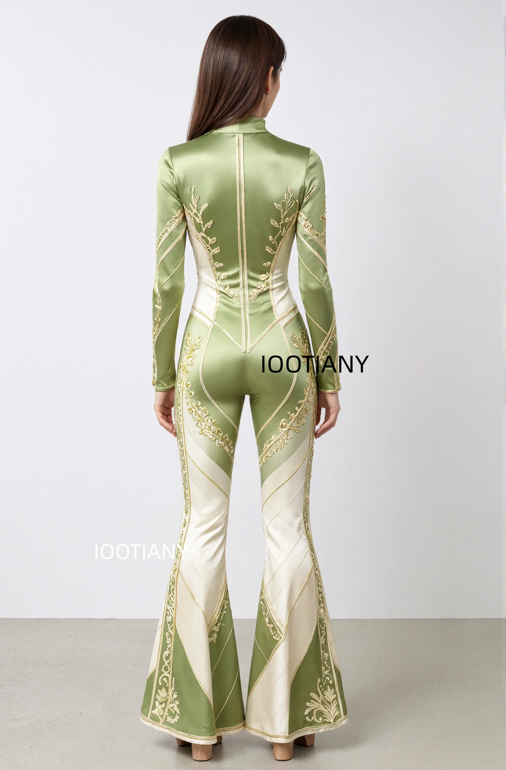 Damen Retro Skinny Flared Bell Bottom Jumpsuit, königlicher Bühnen-Performance-Bodysuit, Leoparden-Club-Cosplay-Show-Outfit – Detail 27
