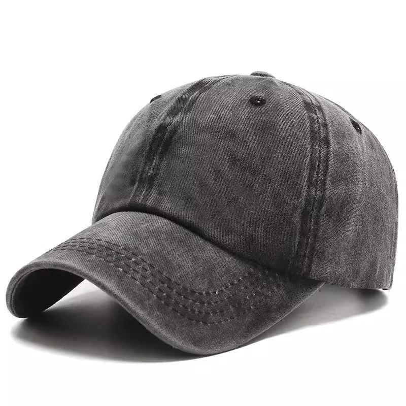 Baseball cap women's art RETRO outdoor soft top solid color summer Vintage men's wash duck tongue cap