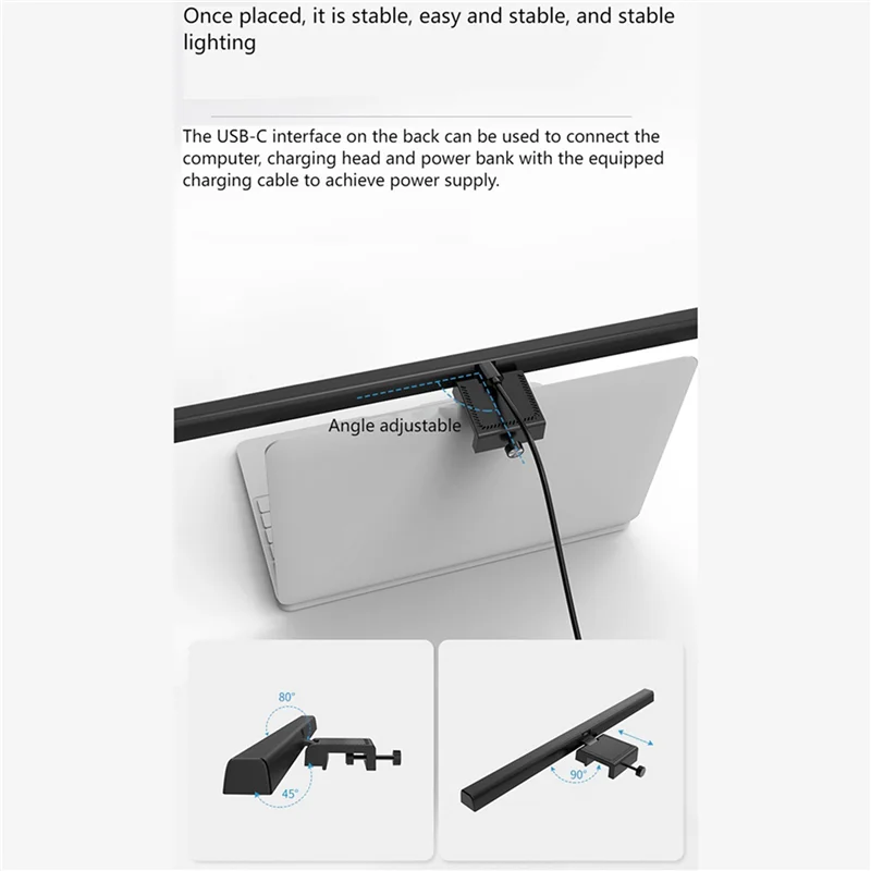 AA81-2X Laptop-Monitor-Lichtleiste, USB-LED-Arbeitsleuchte mit E-Reading, 3, einstellbare Farbtemperatur, kein Bildschirmblendung
