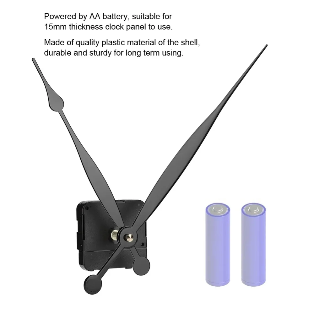 

7pcs Precision Black Color Quartz Clock Movement Plastic Material Clock Movement Motor Clock Parts Replacement Kit