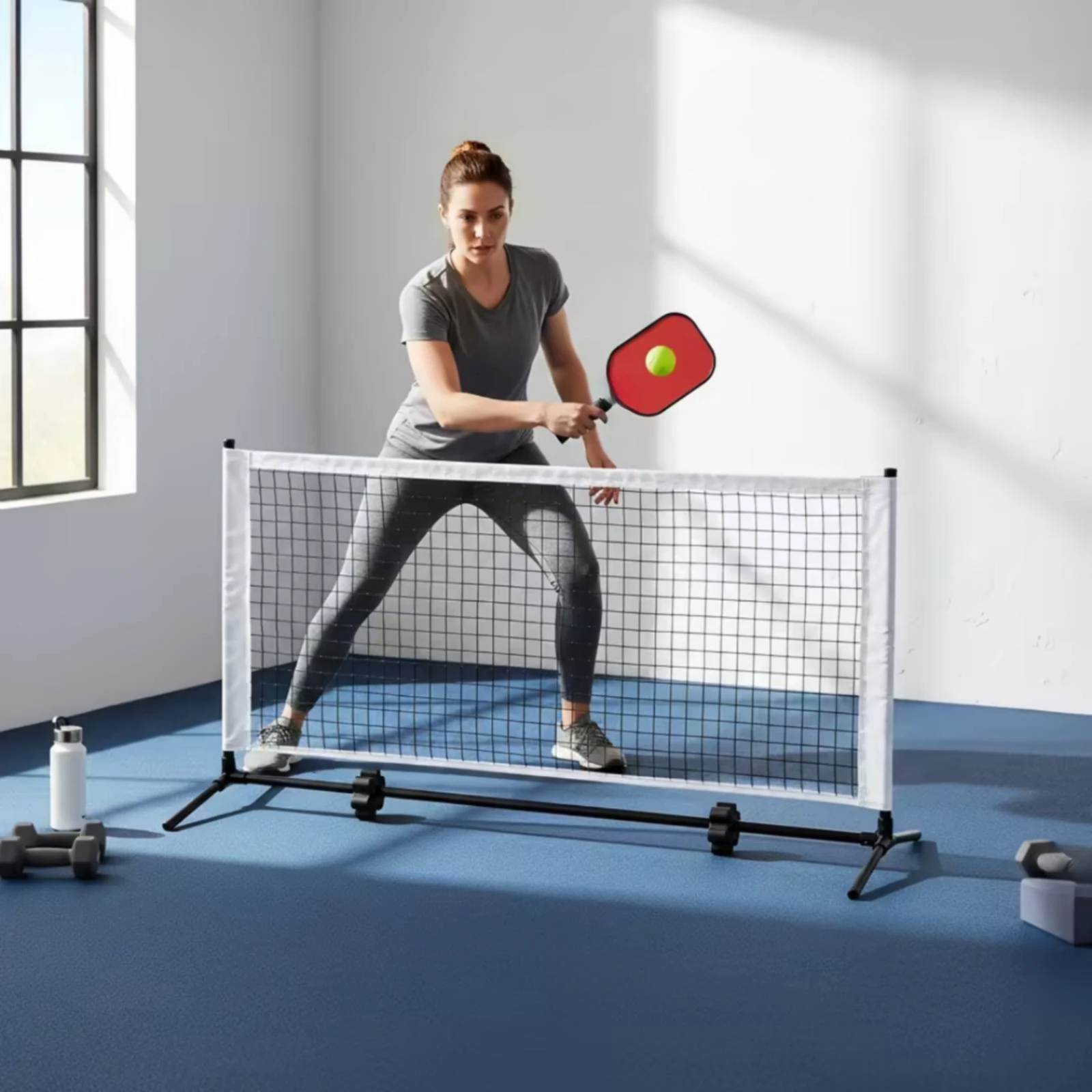 Pickleball Practice Net Compact Portable Pickleball Net Lightweight for Indoor Court